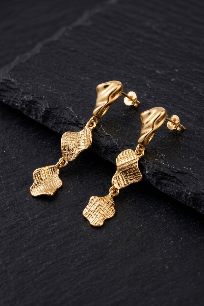 Sculpted Gilded Drop Earrings from organsk
