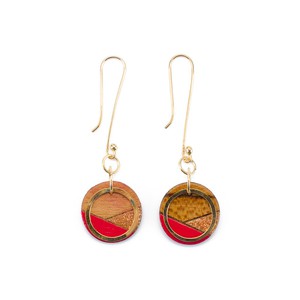 Conture Recycled Wood Gold Dangle Earrings (4 Colours available) from Paguro Upcycle