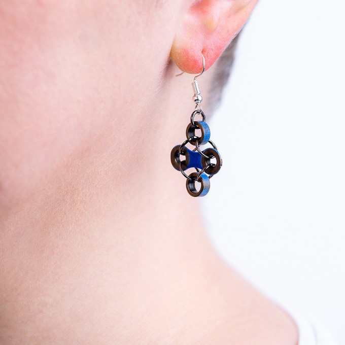 Diamond Bicycle Chain Earrings (3 Colours) from Paguro Upcycle