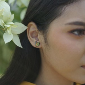 Arrow Colourful Recycled Skateboard Stud Earrings from Paguro Upcycle