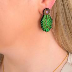 Mimosa Detachable Reclaimed Wood Earrings via Paguro Upcycle