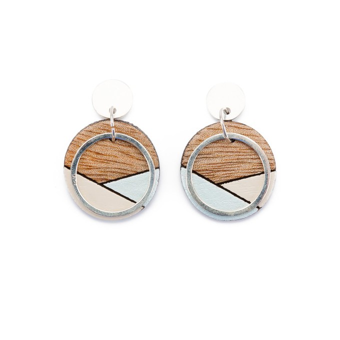 Conture Recycled Wood Silver Earrings (6 colours available) from Paguro Upcycle