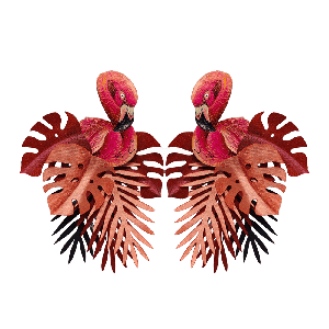 Flamingo Hand Carved Statement Totumo Earrings from Paguro Upcycle