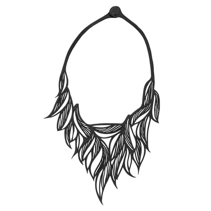 Sula Vine Statement Recycled Rubber Necklace from Paguro Upcycle