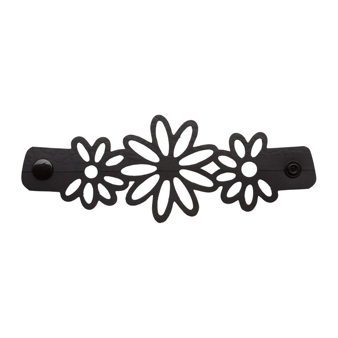 Dahlia Recycled Rubber Bracelet Floral Cuff from Paguro Upcycle