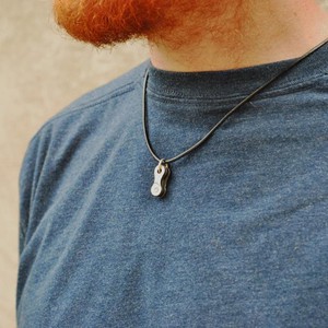 Lone Rider Recycled Bike Chain Pendant Necklace from Paguro Upcycle