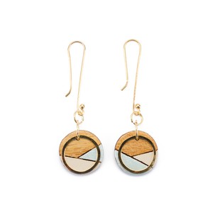 Conture Recycled Wood Gold Dangle Earrings (4 Colours available) from Paguro Upcycle