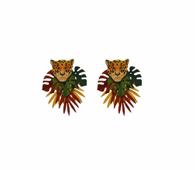 Jaguar Totumo Earrings – Handcrafted Statement Jewellery from Paguro Upcycle