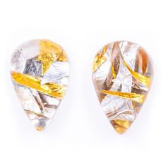 EggGold Elegant Teardrop Resin Stud from Paguro Upcycle