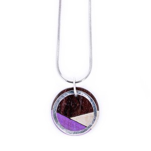 Conture Recycled Wood Silver Necklace (6 Colours available) from Paguro Upcycle