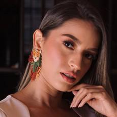 Jaguar Totumo Earrings – Handcrafted Statement Jewellery via Paguro Upcycle