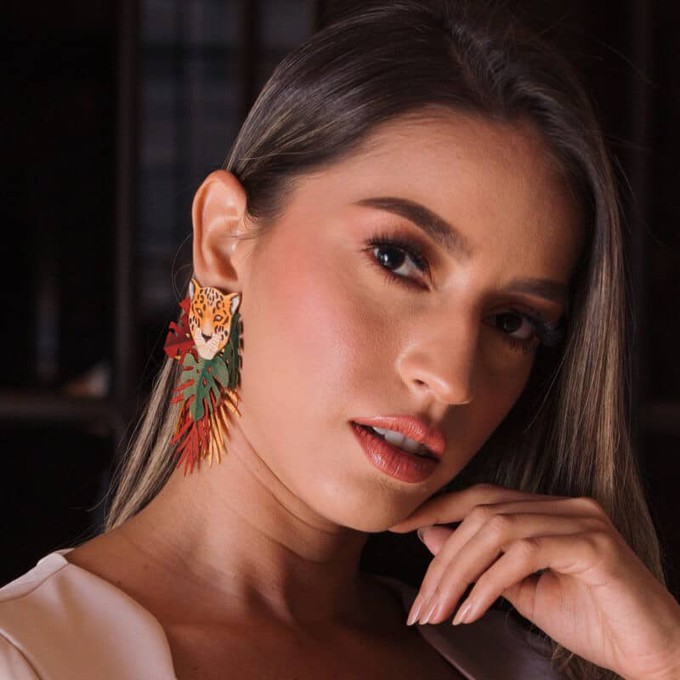 Jaguar Totumo Earrings – Handcrafted Statement Jewellery from Paguro Upcycle
