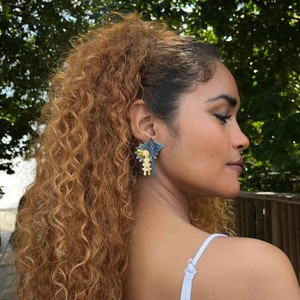 Mantra Ray Statement Earrings – Handcrafted Sustainable Totumo Jewellery from Paguro Upcycle