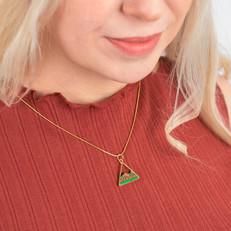 Hill Eco-friendly Recycled Wood Gold Necklace via Paguro Upcycle