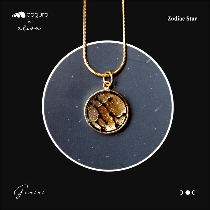 Gemini Zodiac Sign Sustainable Necklace from Paguro Upcycle