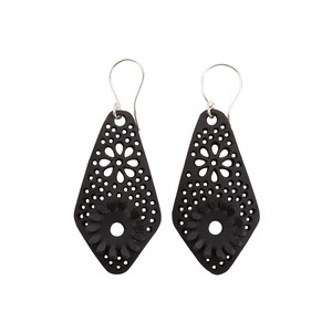 Diamond Recycled Rubber Earrings - Eco-Friendly Style from Paguro Upcycle