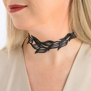 Jasmine Recycled Rubber Choker Necklace Eco-Friendly from Paguro Upcycle