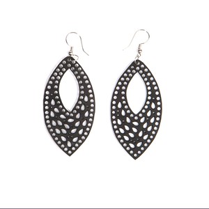Marquise Intricate Recycled Rubber Earrings from Paguro Upcycle