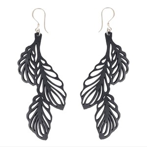 Trifolia Upcycled Rubber Statement Leaf Earrings from Paguro Upcycle