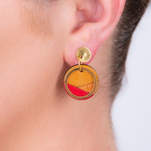 Conture Recycled Wood Gold Plated Earrings (4 Colours Available) from Paguro Upcycle