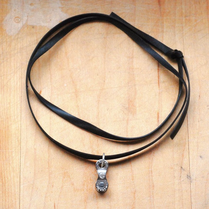 Lone Rider Recycled Bike Chain Pendant Necklace from Paguro Upcycle