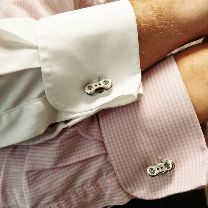 Paguro Upcycle Recycled Bicycle Chain Cufflinks Eco Gift from Paguro Upcycle