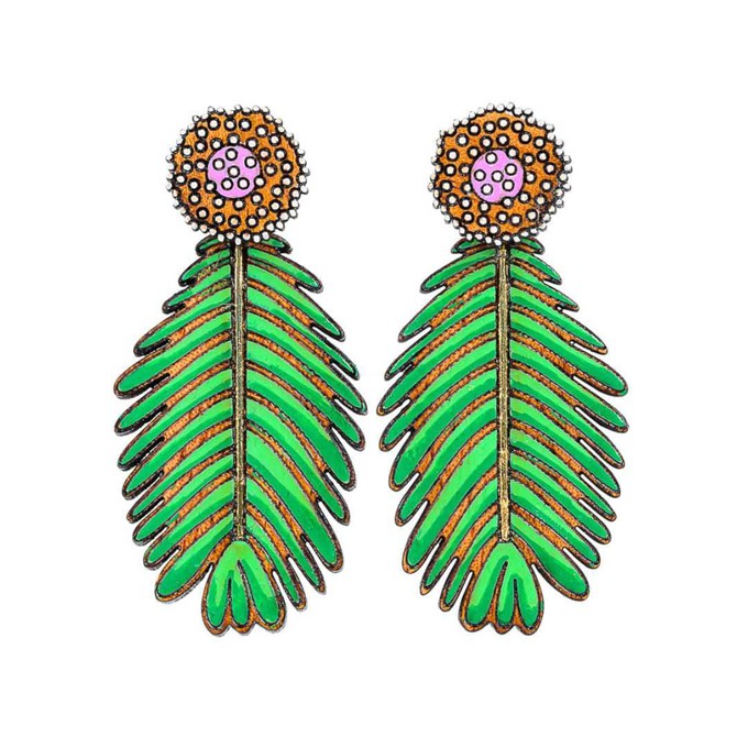 Mimosa Detachable Reclaimed Wood Earrings from Paguro Upcycle