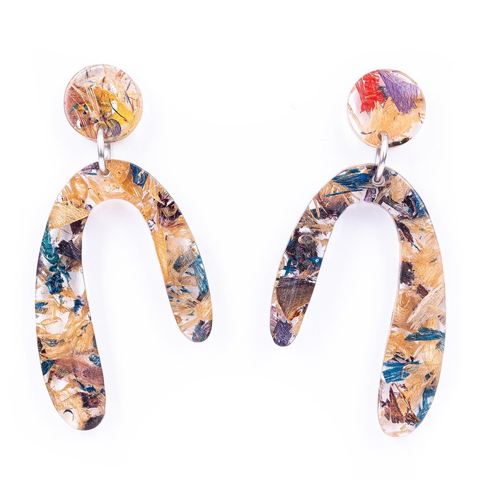 Aspen U Shaped Statement Resin Earrings from Paguro Upcycle