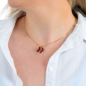 Bougainvillea Reclaimed Wood Necklace from Paguro Upcycle