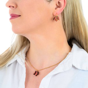 Bougainvillea Reclaimed Wood Earrings from Paguro Upcycle