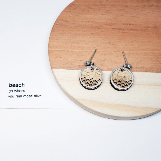 Beach Eco-friendly Recycled Wood Earrings from Paguro Upcycle