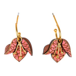 Bougainvillea Reclaimed Wood Earrings from Paguro Upcycle