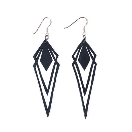 Kite Recycled Rubber Artistic Statement Earrings from Paguro Upcycle