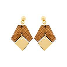 Cacah Gori Recycled Wood Earrings via Paguro Upcycle