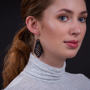 Diamond Recycled Rubber Earrings - Eco-Friendly Style from Paguro Upcycle
