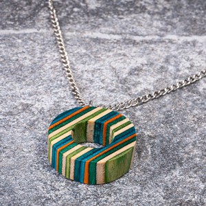 Donut Eco Friendly Recycled Skateboard Necklace from Paguro Upcycle