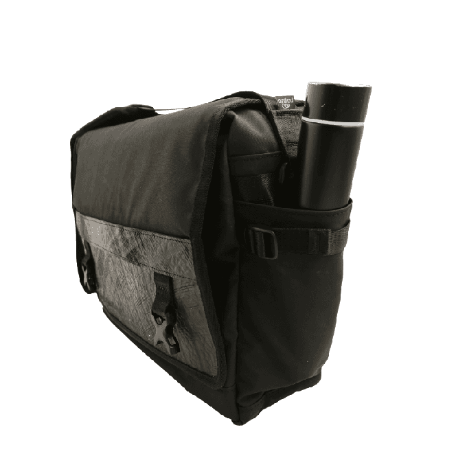 Nomad Voyager Recycled Rubber & Army Canvas Vegan Messenger Bag from Paguro Upcycle