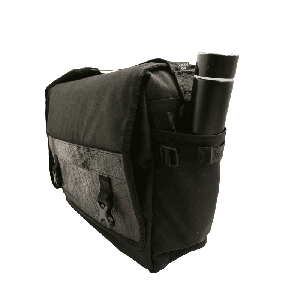 Nomad Voyager Recycled Rubber & Army Canvas Vegan Messenger Bag from Paguro Upcycle