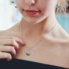 Ocean Recycled Wood Silver Necklace via Paguro Upcycle
