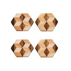 Handmade Hexagon Wooden Coasters (Set of 2 or 4) from Paguro Upcycle