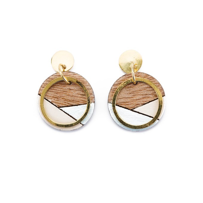 Conture Recycled Wood Gold Plated Earrings (4 Colours Available) from Paguro Upcycle
