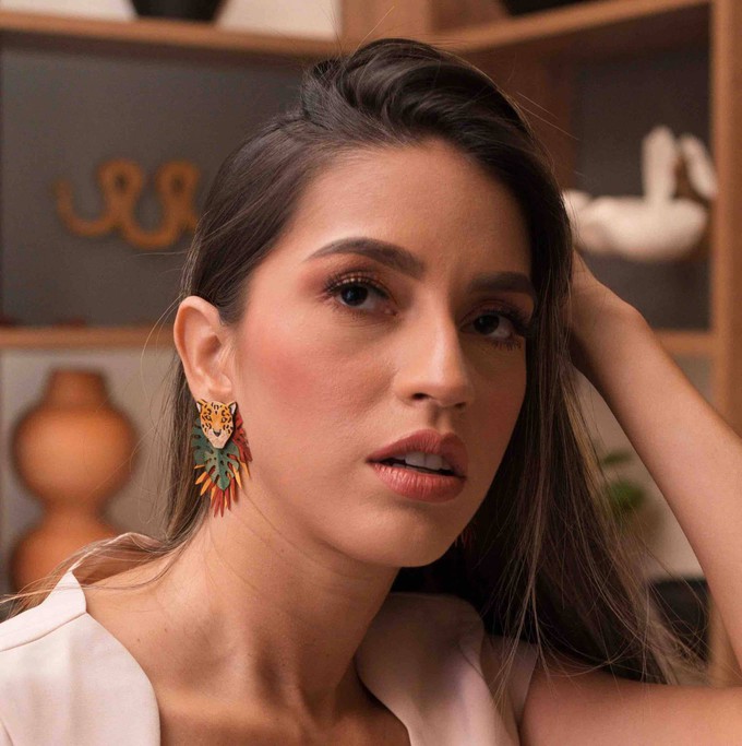 Jaguar Totumo Earrings – Handcrafted Statement Jewellery from Paguro Upcycle