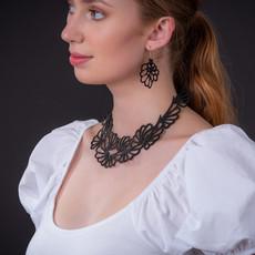 Violets Upcycled Statement Vegan Flower Necklace via Paguro Upcycle