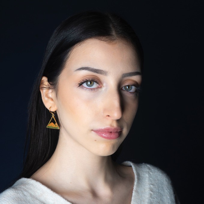 Hill Eco-friendly Recycled Wood Gold Earrings from Paguro Upcycle