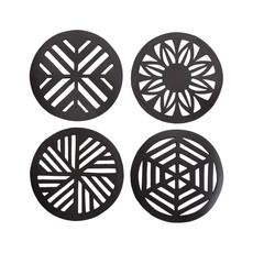 Geometric Handcrafted Recycled Rubber Coasters - Set of 2 or 4 from Paguro Upcycle