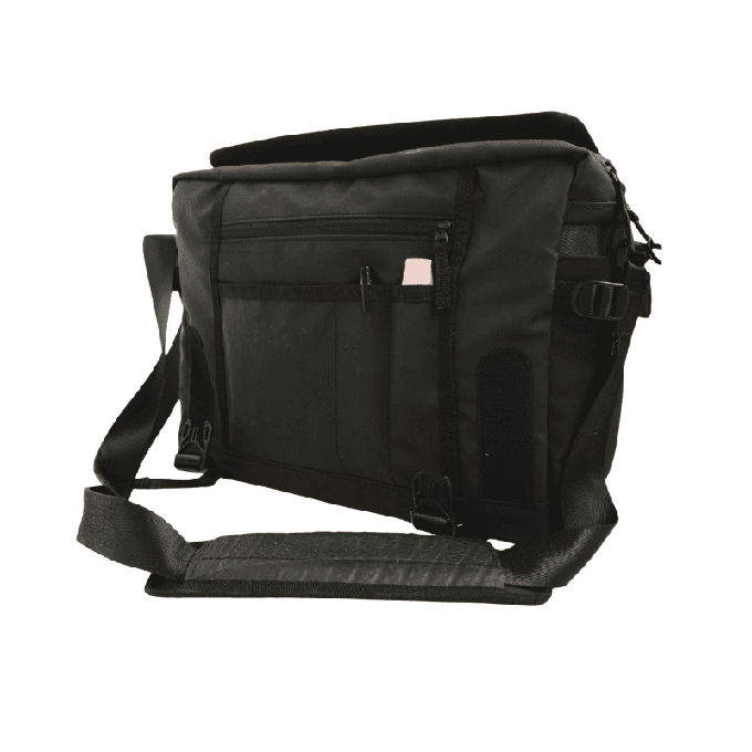 Nomad Voyager Recycled Rubber & Army Canvas Vegan Messenger Bag from Paguro Upcycle
