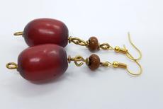 Noble pearl earrings made of glass, stone, brass "Happy Marrakech" via PEARLS OF AFRICA