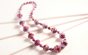 Necklace with large and small paper beads "Massai" from PEARLS OF AFRICA