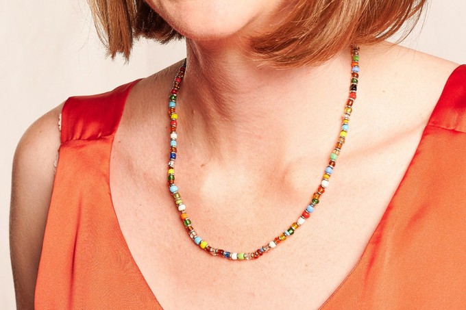 Slim Glass Beads Necklace "Murano" from PEARLS OF AFRICA