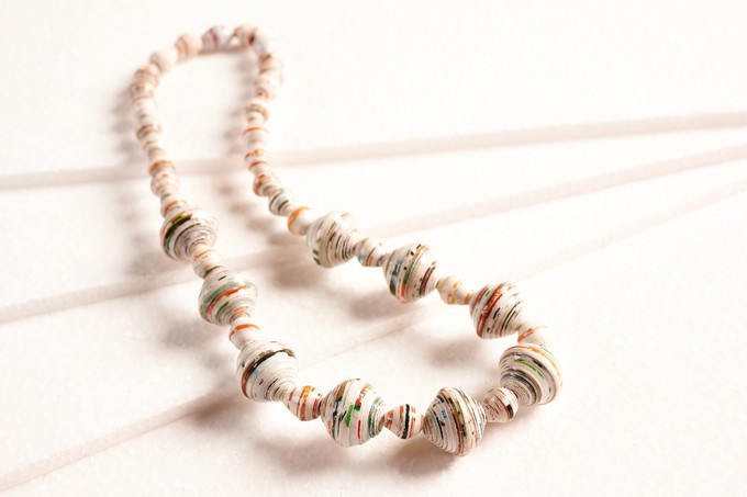 Necklace with large and small paper beads "Massai" from PEARLS OF AFRICA